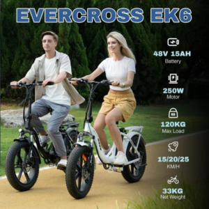 EVERCROSS EK6 KOKKUVÕTT ELEKTRIRATTAS 20" X 4,0 FAT REHVIGA, 750 W MOTER, MAX 25 MPH