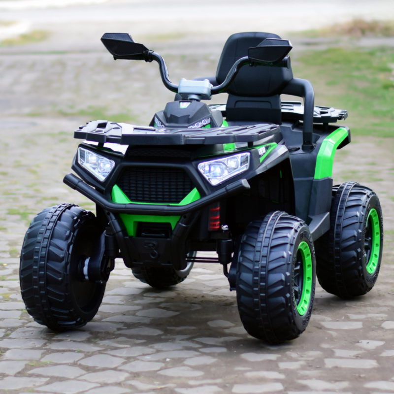 Sõidukiga elektriline ATV lastele Super Off road, 4x4, 140W 12V, RC, muusikapleier, roheline