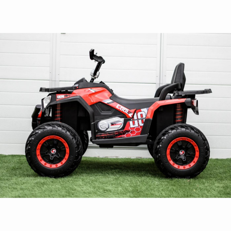 SuperOffroad Ride-On elektriline ATV lastele – esmaklassiline 12V 4x4 punane kaugjuhtimispuldiga ATV