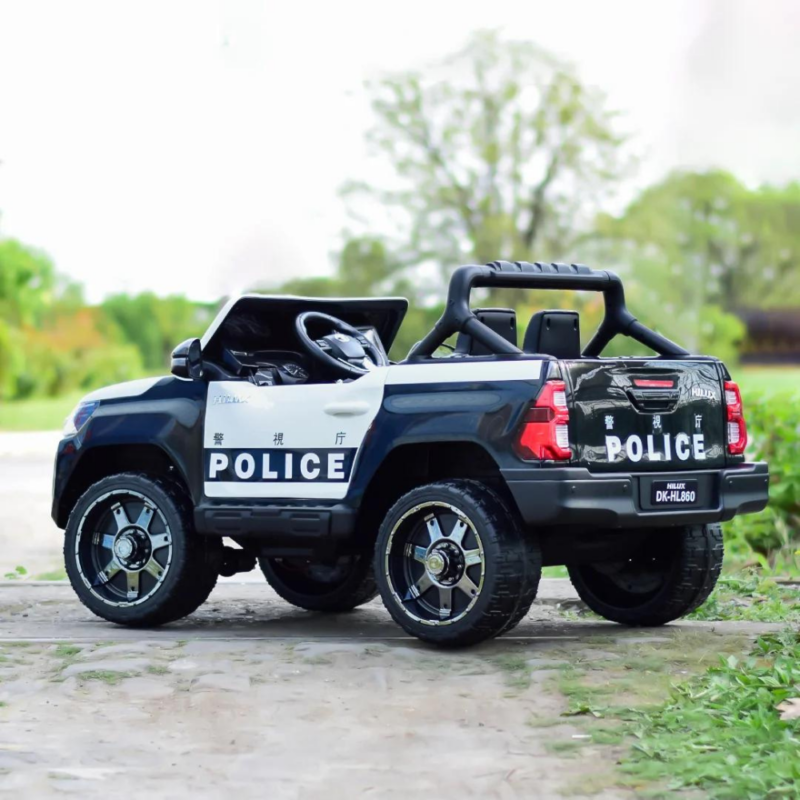 Toyota Hilux Police Ride-On Car for Kids - Premium 12V White 4x4 Adventure Vehicle